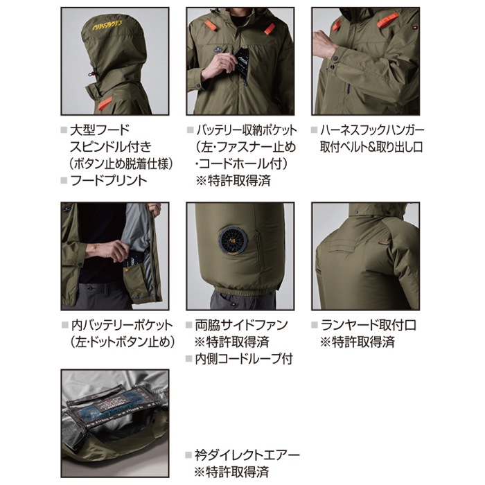 バートル ベスト サイドファン仕様 赤バッテリー カラーファン