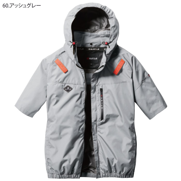 【XL】AC2066 サイドファン アッシュグレー バートル 空調服 半袖 ② バートル 半袖ブルゾン サイドファン仕様 AC2066 服のみ 単品