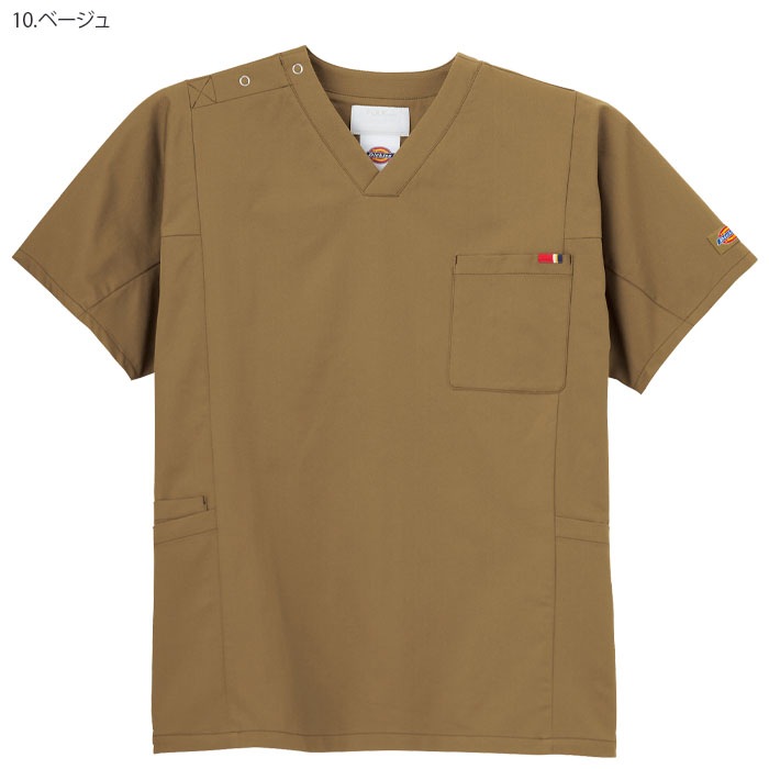 ディッキーズ スクラブ 7112SC 男女兼用 メンズ レディース プルオーバー かぶりタイプ 白衣 医療 病院 介護 ケアワーク ストレッチ  FOLK フォーク