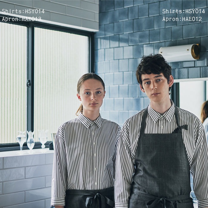 エプロン 胸当てタイプ おしゃれ 北欧 HAE012 男女兼用 グレー ブルー レディース メンズ カーシー 介護  接客 飲食店 ユニフォーム 制服 仕事服