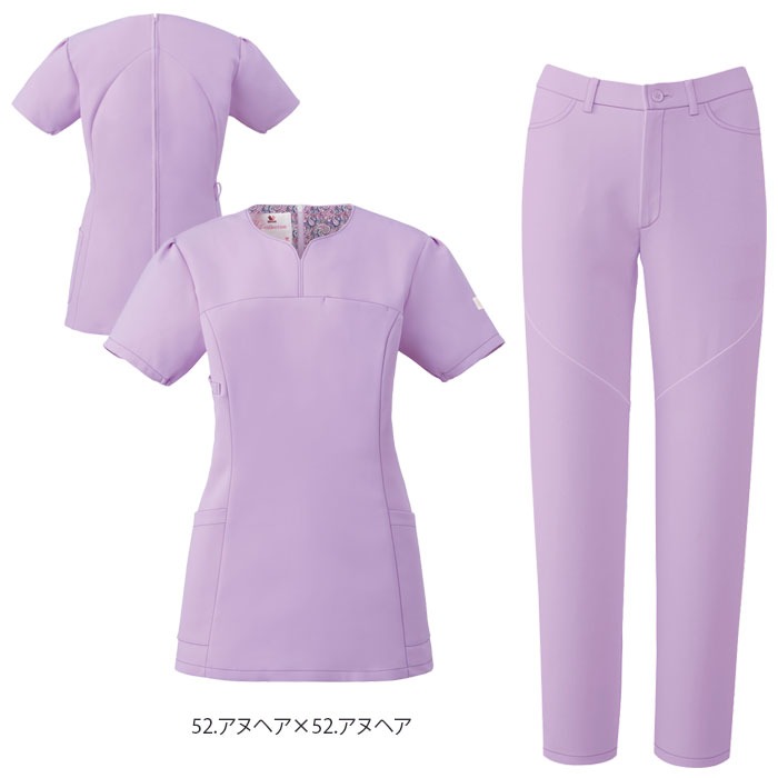 スクラブ 上下セット ワコール 白衣 医療 HI707 HI301 レディース 女性 おしゃれ FOLK ナース クリニック 歯科