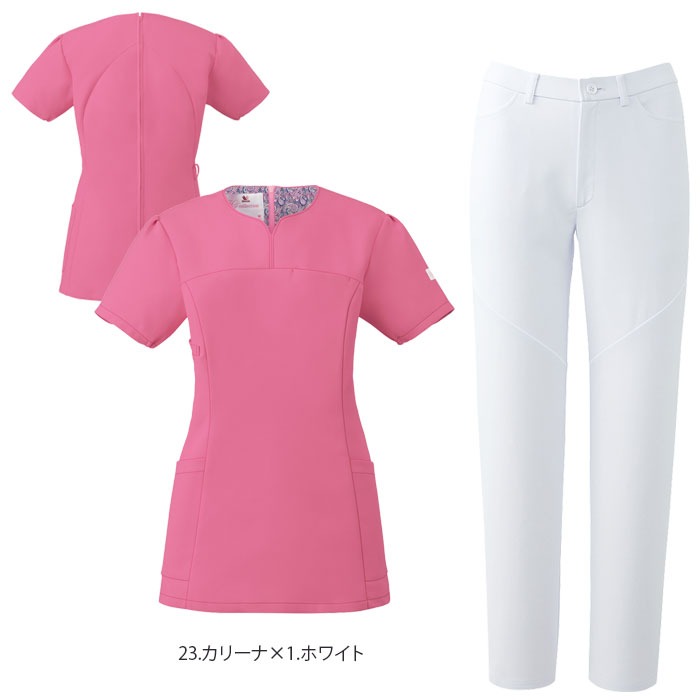 スクラブ 上下セット ワコール 白衣 医療 HI707 HI301 レディース 女性 おしゃれ FOLK ナース クリニック 歯科