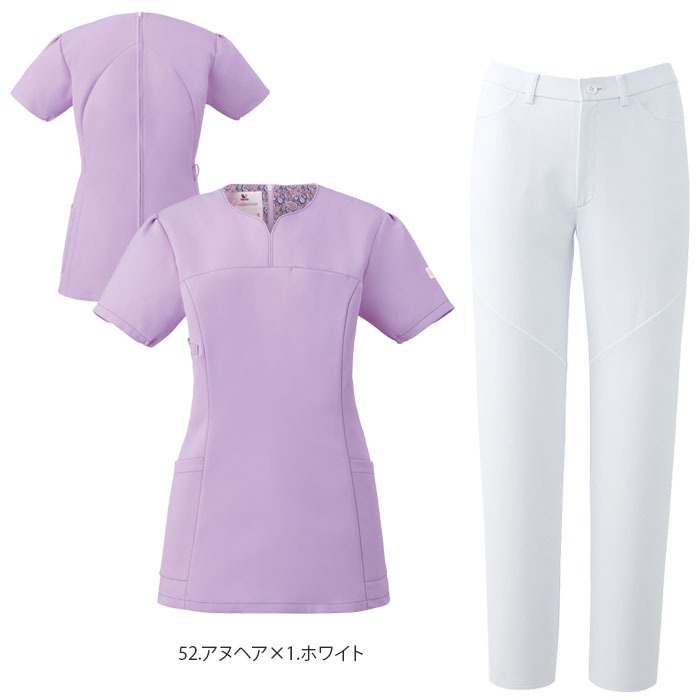 スクラブ 上下セット ワコール 白衣 医療 HI707 HI301 レディース 女性 おしゃれ FOLK ナース クリニック 歯科