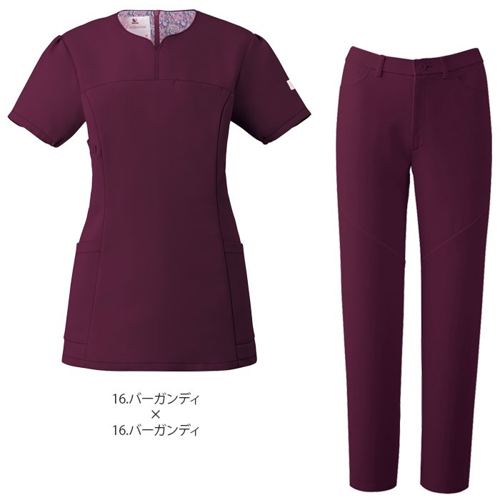 スクラブ 上下セット ワコール 白衣 医療 HI707 HI301 レディース 女性 おしゃれ FOLK ナース クリニック 歯科