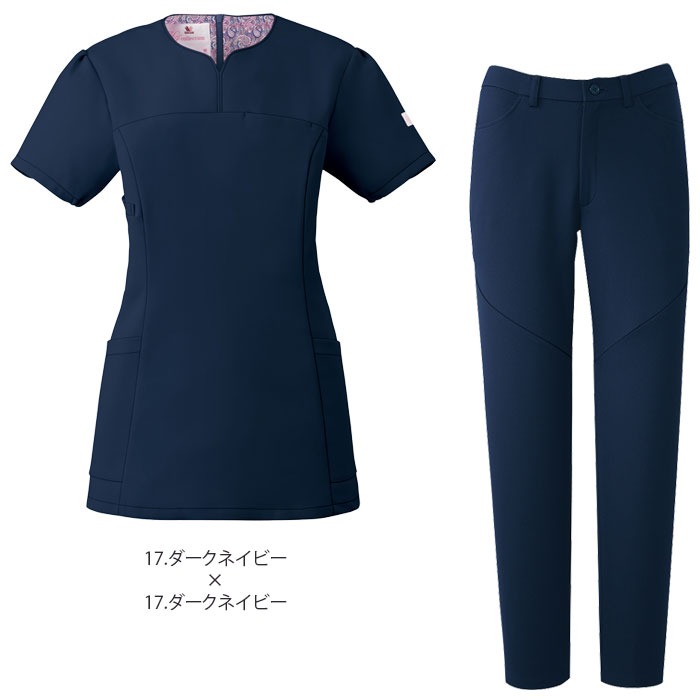 スクラブ 上下セット ワコール 白衣 医療 HI707 HI301 レディース 女性 おしゃれ FOLK ナース クリニック 歯科