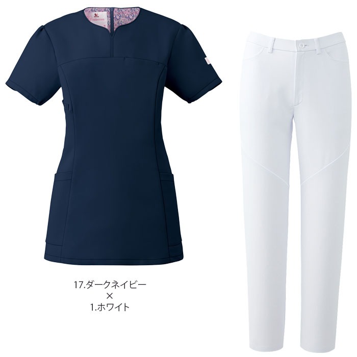 スクラブ 上下セット ワコール 白衣 医療 HI707 HI301 レディース 女性 おしゃれ FOLK ナース クリニック 歯科