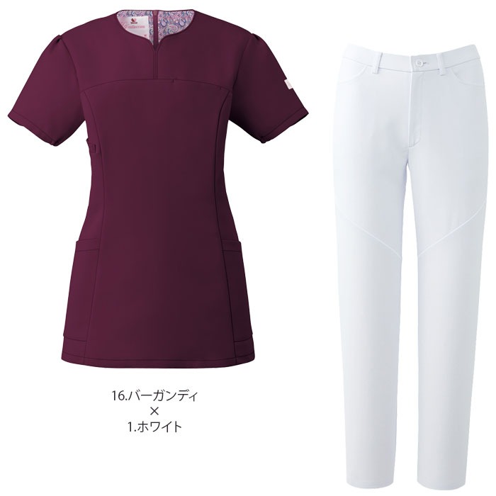 スクラブ 上下セット ワコール 白衣 医療 HI707 HI301 レディース 女性 おしゃれ FOLK ナース クリニック 歯科