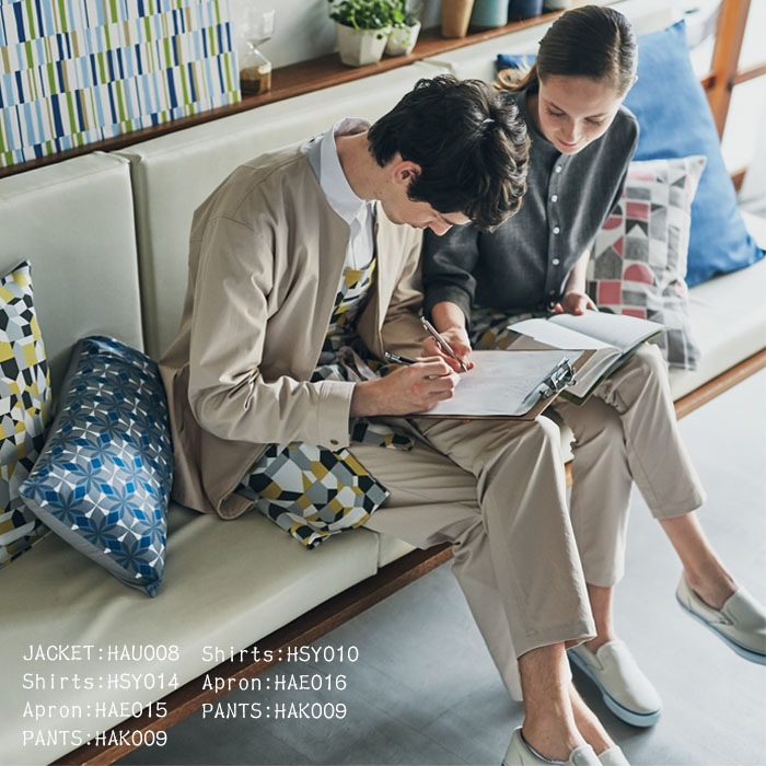 エプロン 胸当てタイプ おしゃれ かわいい 北欧 HAE015 男女兼用 母の日 ギフト レディース メンズ 静電 カーシー 介護 接客 飲食店 ユニフォーム 制服 仕事服