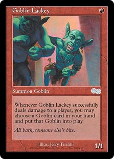 英ゴブリンの従僕&frasl;Goblin Lackey[赤U]USG-BLACK FROG（ブラックフロッグ） | MTG &frasl; FABシングル