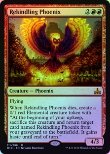 mtg 再燃するフェニックス 箔押しプロモ foil 日本語版 rix FOIL】【英】再燃するフェニックス/Rekindling Phoenix[赤MR]【RIX