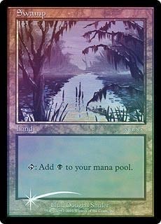 イベント配布》【FOIL】【英】沼/Swamp[土地P]【アリーナランド - ICE 