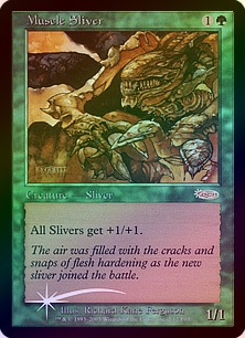 MTG 筋肉スリヴァー/Muscle Sliver(FNM)Foil 4枚セット イベント配布》【FOIL】【英】筋肉スリヴァー/Muscle Sliver[緑P]【FNM