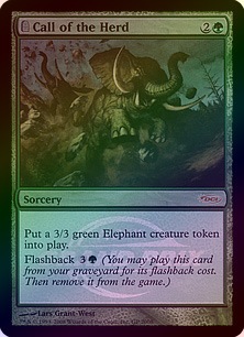 イベント配布》【FOIL】【英】獣群の呼び声/Call of the Herd[緑P]【GP 