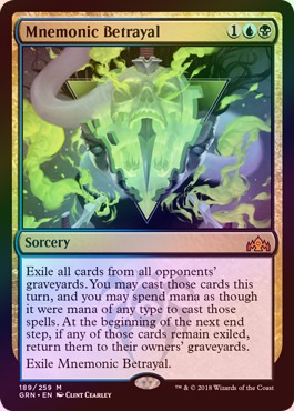 FOIL】【英】記憶の裏切り/Mnemonic Betrayal[金R]【GRN