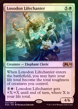 ��FOIL�ۡڱѡۥ������ɥ����̿�Ӥ�/Loxodon Lifechanter[��R]��M20��