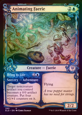 FOIL】【英】動かすフェアリー/Animating Faerie[青U]【ELD】[ショー