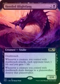 頭巾様の荒廃牙　未開封品 FOIL】【英】頭巾様の荒廃牙/Hooded Blightfang [黒R]【M21】[拡張