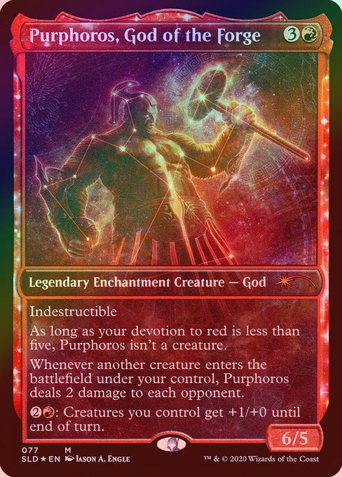 FOIL】【英】鍛冶の神、パーフォロス/Purphoros, God of the Forge[赤P 