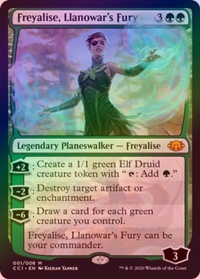 FOIL】【英】ラノワールの憤激、フレイアリーズ/Freyalise, Llanowar's