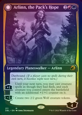 MTG 群れの希望、アーリン 銀幕 foil double feature 銀幕FOIL】【英】群れの希望、アーリン/Arlinn, the Pack's Hope