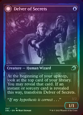 銀幕FOIL】【英】秘密を掘り下げる者/Delver of Secrets[青U]【DBL-MID