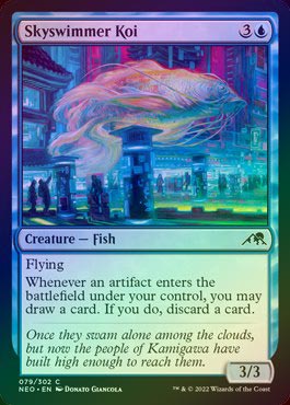 mtg NEO神河　空泳ぎの鯉　プレイマット　サイン入り FOIL】【英】空泳ぎの鯉/Skyswimmer Koi[青C]【NEO】 | パイオニア,神