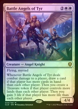 FOIL】【英】ティアの戦天使/Battle Angels of Tyr[白MR]【CLB