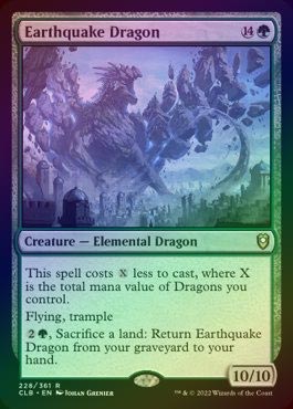 【ご確認用】CLB foil アースクウェイク・ドラゴン 日本語 1枚　MTG FOIL】【英】アースクウェイク・ドラゴン/Earthquake Dragon[緑R]【CLB