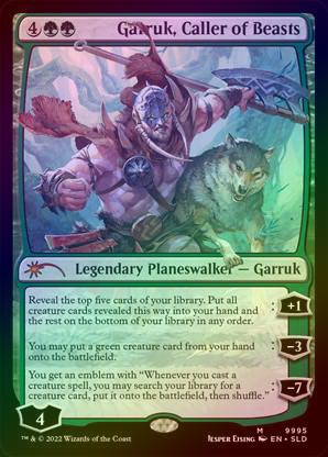 FOIL】【英】獣の統率者、ガラク/Garruk, Caller of Beasts[緑P