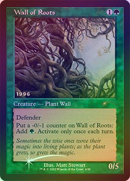 イベント配布》【FOIL】【英】根の壁/Wall of Roots[緑P]【30周年記念 