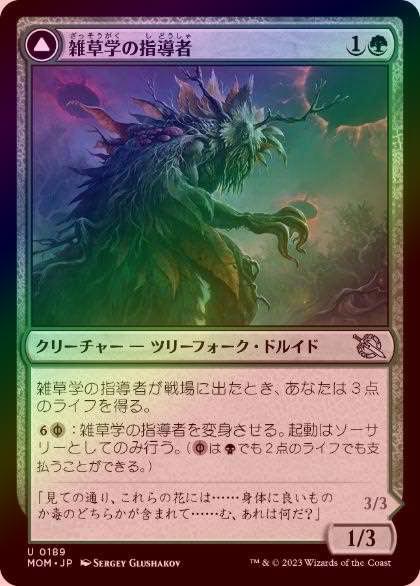 FOIL】【日】雑草学の指導者/Herbology Instructor[緑U]【MOM