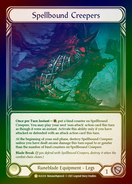 ��Rainbow Foil��[Runeblade]Spellbound Creepers [L]��ELE-UL��