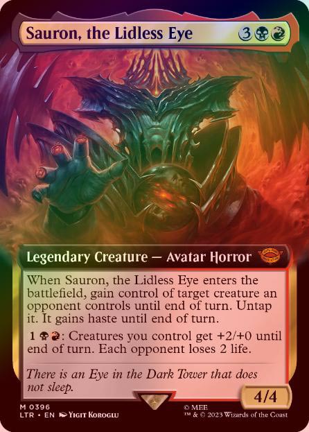 まぶた無き御目、サウロン 拡張アート サージFoil FOIL】【英】まぶた無き御目、サウロン/Sauron, the Lidless Eye[多色