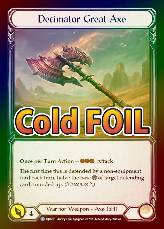 【FaB】Decimator Great Axe (英/CF) 斧 Cold Foil》[Warrior]Decimator Great Axe [R]《DTD》 | Flesh and