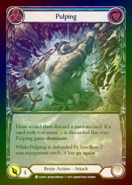 Rainbow Foil》[Brute]Pulping [青][P]《プロモ版》 | Flesh and Blood