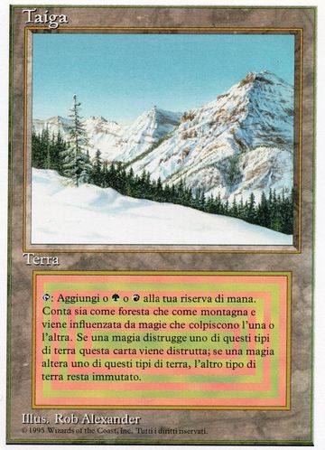 Taiga MTG[3EDBB] 土地R イタリア語 黒枠 イタリア語】Taiga[土地R]【3ED】 | モダン以下・特殊セット