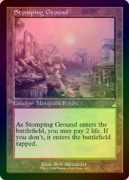 mtg 踏み鳴らされる地　旧枠　英語　foil Foil】《踏み鳴らされる地/Stomping Ground》[RNA] 土地R | 日本