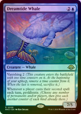 FOIL】【英】夢潮の鯨/Dreamtide Whale[青R]【MH3】 | モダン以下