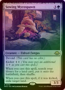 FOIL】【英】まき散らす菌糸生物/Sowing Mycospawn[緑R]【MH3