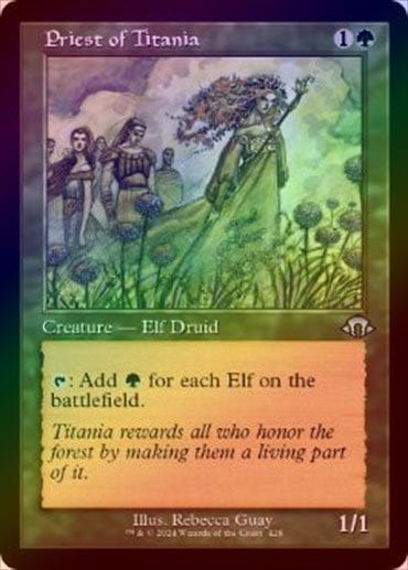 【ご確認用】モダンホライゾン3 旧枠foil ティタニアの僧侶 日本語 1枚 FOIL】【英】ティタニアの僧侶/Priest of Titania[緑U]【MH3