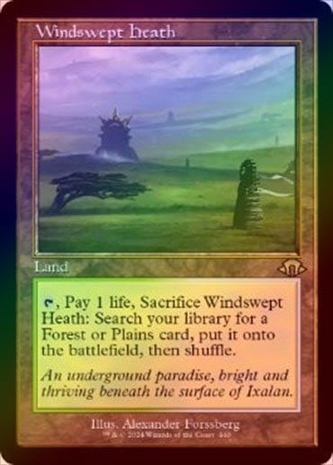 MTG吹きさらしの荒野　旧枠 FOIL)(旧枠仕様)吹きさらしの荒野/Windswept Heath《日本語》【MH3】