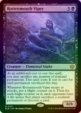 腐敗口のバイパー4枚セット FOIL】【英】腐敗口のバイパー/Rottenmouth Viper[黒MR]【BLB