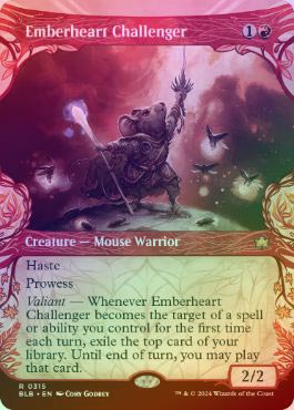 FOIL】【英】熾火心の挑戦者/Emberheart Challenger[赤R]【BLB