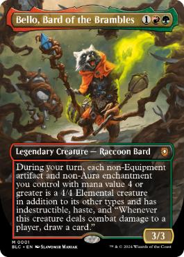 【希少/AP】MTG 茨の吟遊詩人、ベロ 英語版 モノクロスケッチ 英】茨の吟遊詩人、べロ/Bello, Bard of the Brambles[多色MR]【BLC