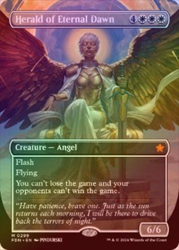 FOIL】【英】永遠曙光の伝令/Herald of Eternal Dawn[白MR]【FDN