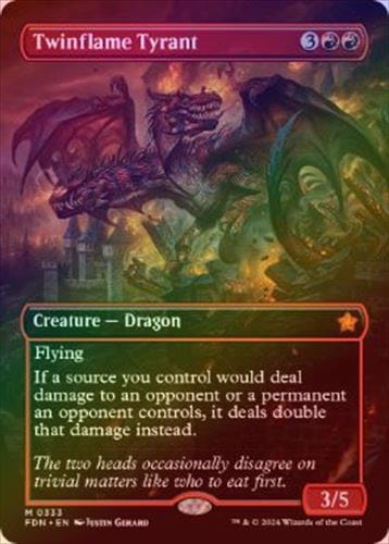 FOIL】【英】双炎の暴君/Twinflame Tyrant[赤MR]【FDN】[ボーダーレス