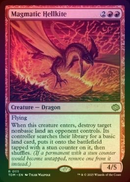 FOIL】【英】マグマのヘルカイト/Magmatic Hellkite[赤R]【TDM