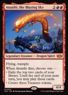 mtg 燃え立つ空、軋賜 foil セットブースター産 英】燃え立つ空、軋賜/Atsushi, the Blazing Sky[赤R]【TDC