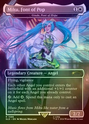 ポップの源、ミク　希望の源、ジアーダ　foil 日本語 FOIL】【英】ポップの源、ミク/Miku, Font of Pop[希望の源、ジアーダ