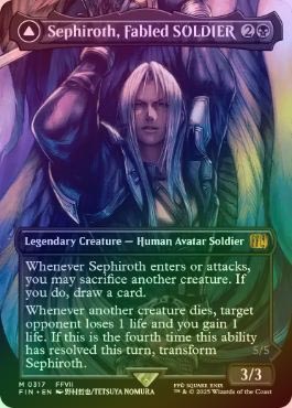 【Foil】(317)■ボーダーレス■《威名のソルジャー、セフィロス FOIL] 威名のソルジャー、セフィロス/Sephiroth, Fabled SOLDIER